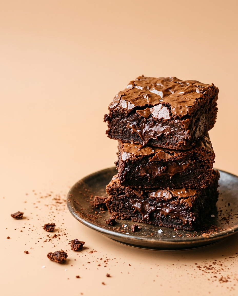 Rich homemade dark chocolate brownies